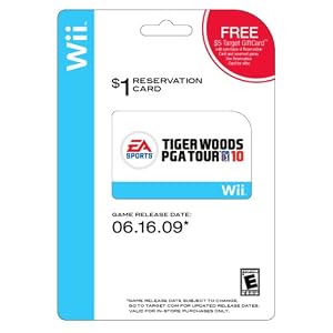 Tiger Woods PGA Tour 2010 Reservation Card for Nintendo Wii