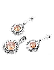Sterling Silver Set With Marcasite - Rhodium