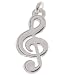 Silver Plated Rounded Treble Clef Music Charm 22mm (1)