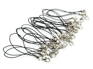 COSMOS 3 inches Black 20 PCS Cellphone Strap with Silver Color Tone Split Ring and Lobster Clasp with Free Cosmos Cable Tie COSMOS 3 inches Black 20 PCS Cellphone Strap with Silver Color Tone Split Ring and Lobster Clasp with Free Cosmos Cable Tie