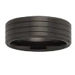 8mm Ridged Black Ceramic Ring