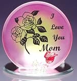 Glass I Love You Mom Candleholder