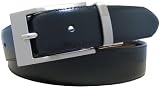 Belt By Ardente, Made in Italy, Black/brown Reversible, Nickel Satin Swivel-reversible Buckle, 1-1/4, Style - 239852