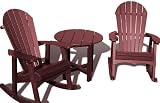 amish outdoor furniture-Rocking Adirondack Chairs with Table