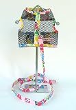 Flower Print Netted Harness W/Leash - Size M
