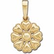 14K Yellow Gold Heart Floral Gold Fancy Pendant