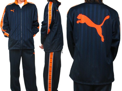 PUMA プーマ シャドー ジャージジャケット&ジャージパンツ 上下セット 862216-75-862217-75 ネイビー×オレンジ