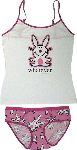 Happy Bunny Whatever Cami / Boy Brief set for women
