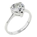 Heart Shaped Cz Tapered Band Gift Sterling Silver Jewelry Fashion Ring