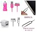 NEWEST!!! + PINK Micro Auto Car Charger with Charge Sync Cable for (Verizon Sprint ATT) iPhone 4S 4 + Apple A1265 USB Power Adapter (OEM) Charger Cube (MB352LL + MA591G) for Apple iPhone 4S , iPod, iTouch 3GS 4 in ECO FRIENDLY PACKAGE