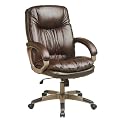 Office Star High-Back Leather Executive Chair - Espresso