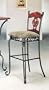 Set of 2 Metal and Wood Padded Bar Stools 30" Seat Height