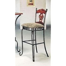 Set of 2 Tuscan Style Metal and Wood Bar Stools by visiondecor Furniture