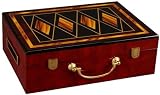 Glossy Wooden Poker Chip Case - Holds 500 Chips, 2 Decks of Playing Cards and Dice