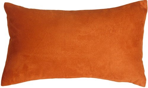 Pillow Decor - 12x20 Royal Suede Burnt Orange Decorative Throw Pillow