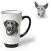 Porcelain Funnel Cup with Pharaoh Hound (6 inch, Black and white)