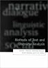 Methods of Text and Discourse Analysis