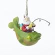 Santa in Fish Boat Fishing Christmas Ornament