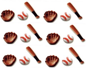 Baseball Cakes, Cupcakes, Cookies - Baseball Equipment Shaped Edible Hard Sugar... by Birthday Cake