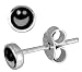 Tiny Sterling Silver Happy Face Stud Earrings