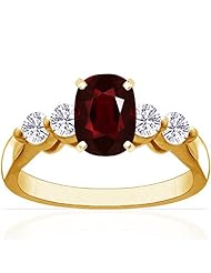 14K Yellow Gold Cushion Cut Ruby Ring With Sidestones (GIA Certificate)