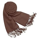 Review Forzieri  / Forzieri Solid Pure Pashmina Fringed Shawl deep brown