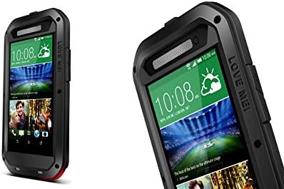 HTC ONE E8 Weatherproof Hard Shell Aluminum Metal Case with Gorilla Glass Dustproof Shockproof Dirtproof Protective Cover for HTC One E8 Ip65 Rated Waterproof Rugged Case (Black)