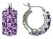 STERLING SILVER 5.76CTW AMETHYST HOOP EARRINGS