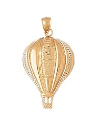CleverEves 14K Gold Pendant Hot Air Balloons, Skydiving 6.1 - Gram(s)