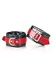 Black Patent Ankle Cuff With Adjustable Red Strap (Black/Red-1)