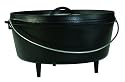 Lodge Logic Pre-Seasoned 10-Quart Deep Camp Dutch Oven with Iron Lid