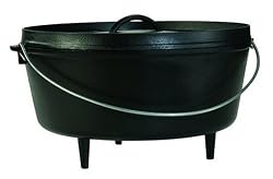 Lodge Logic Pre-Seasoned 10-Quart Deep Camp Dutch Oven with Iron Lid