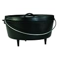 Lodge Logic Pre-Seasoned 10-Quart Deep Camp Dutch Oven with Iron Lid