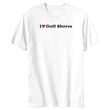 TSHIRT WHITE  I LOVE GULF SHORES  ALABAMA Large