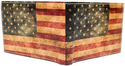 Leather Bi-fold Wallets Featuring Iconic American Photo Images (American Flag)