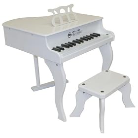 Schoenhut Fancy Baby Grand Piano- White