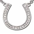 14Kt White Gold Diamond Horseshoe Pendant Necklace