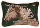 Review Simply Home  / Everything Looks Better Horse Cat Decorative Tapestry Pillow