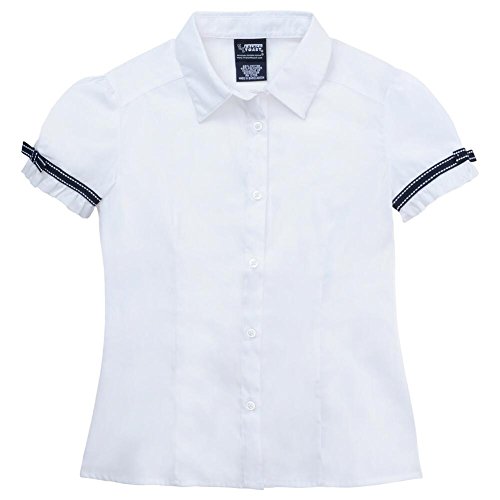 French Toast Short Sleeve Ribbon Bow Blouse Girls