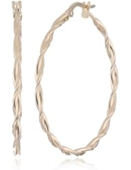 Duragold 14k Yellow Gold Round Twisted Hoop Earrings