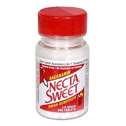 Necta Sweet Sugar Substitute Tablets, 1/4 Grain, 500-Count Bottles (Pack of 12)