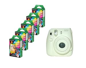 Fujifilm Instax Mini 8 White Camera + Mini Rainbow Colored Border 50 images