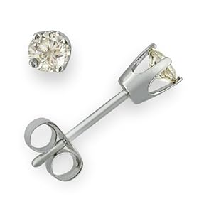 14k White Gold, Round, Diamond Stud Earrings (1/4 cttw IJK, I2-I3)