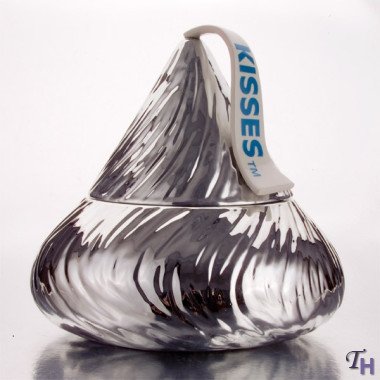 Hershey's Kisses Cookie Jar - Looks LIke a Giant Silver Foil-Wrapped KISS