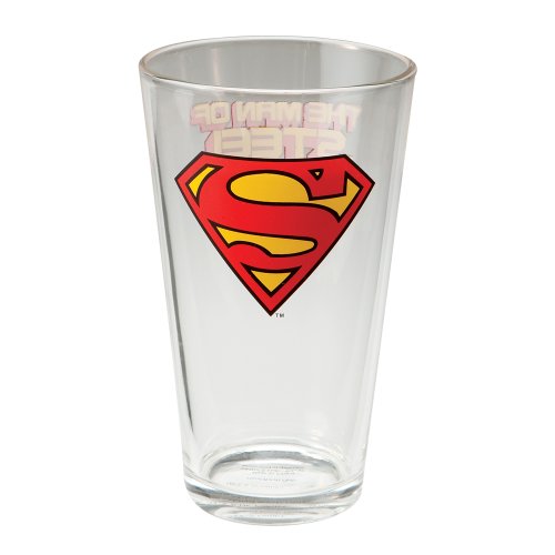  Vandor 74279 Superman 16-Ounce Glass Set, 2-Piece