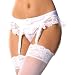 Plus Size Satin Garter Belt Lace Trim Black or Red 2 color options