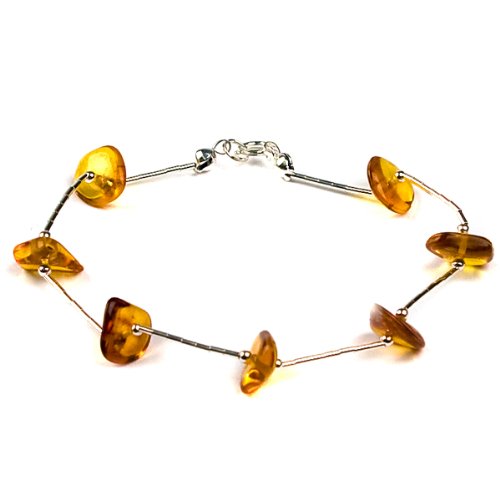 Honey Amber Nuggets Bracelet, 7