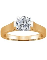0.90 Ct Round H/I I1 Diamond 14K Yellow Gold Ring