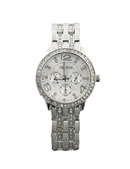 Shot-in Wrist Watch Women Watch Quartz Crystal Rose Silver