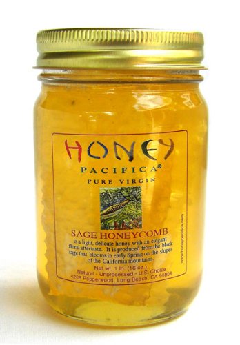 Raw Honeycomb with Sage Honey by Honey Pacifica - Unheated & Unprocessed - California Honey
